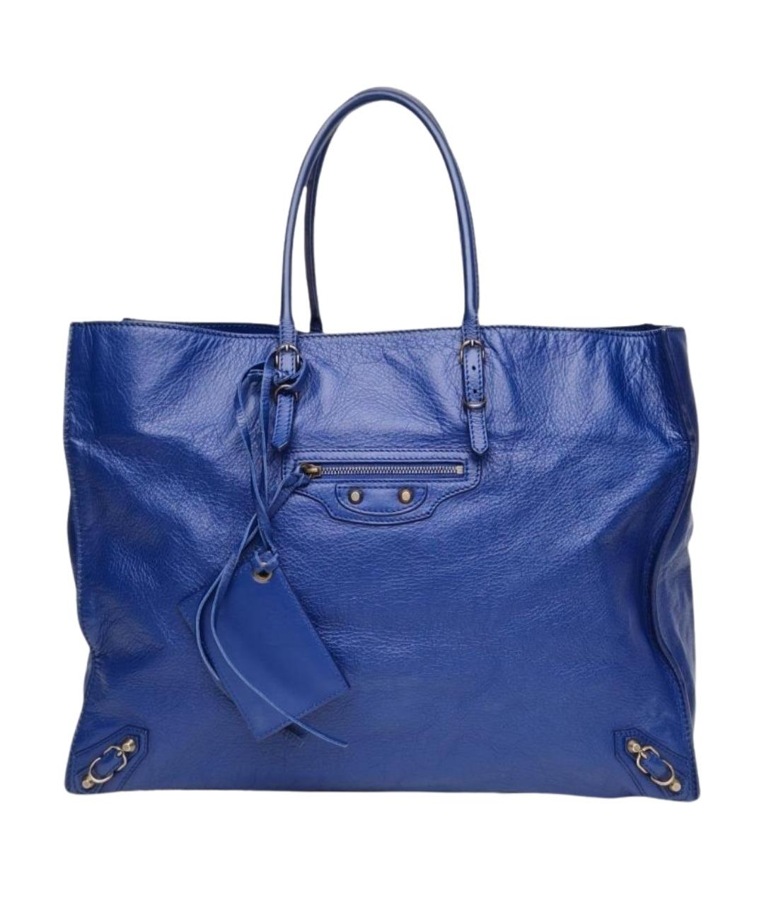 BALENCIAGA Синяя кожаная сумка через плечо, фото 1