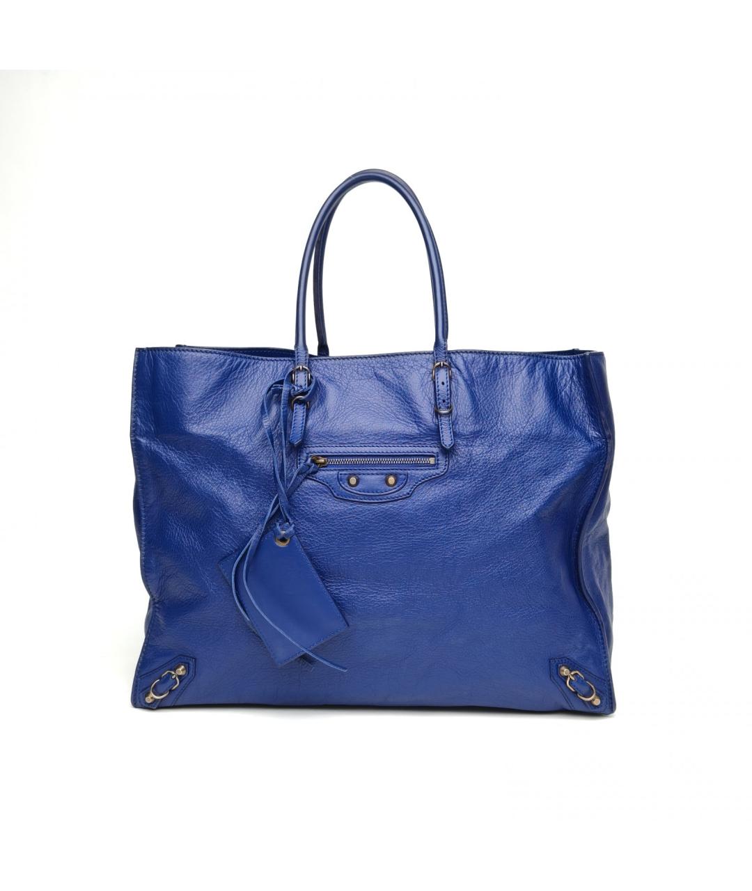 BALENCIAGA Синяя кожаная сумка через плечо, фото 2