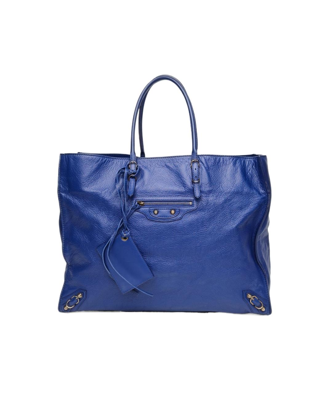 BALENCIAGA Синяя кожаная сумка через плечо, фото 10