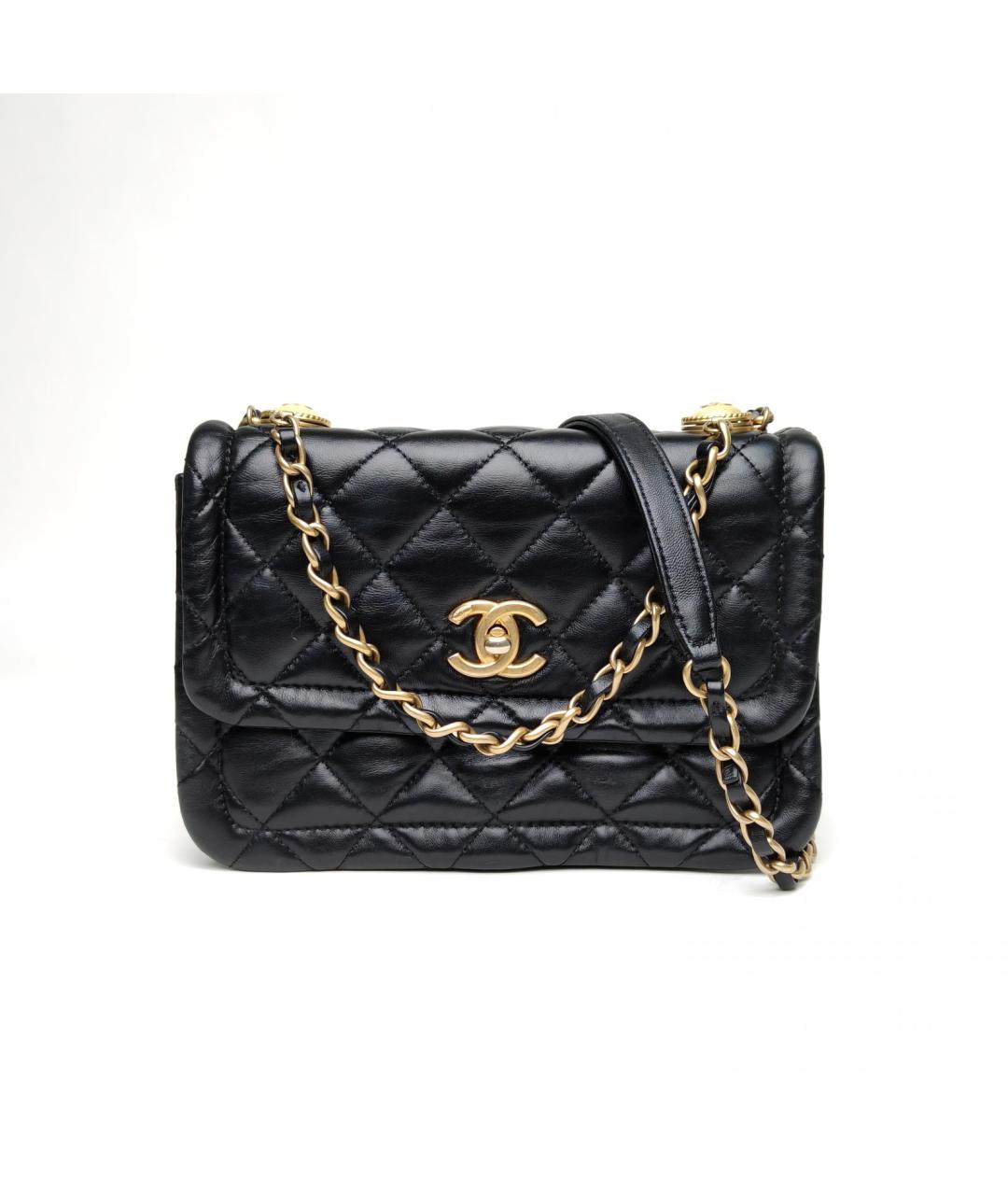 CHANEL Черная кожаная сумка через плечо, фото 2