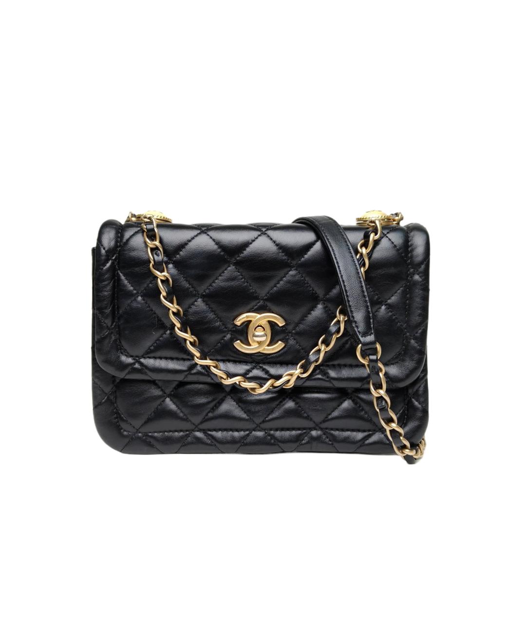 CHANEL Черная кожаная сумка через плечо, фото 9