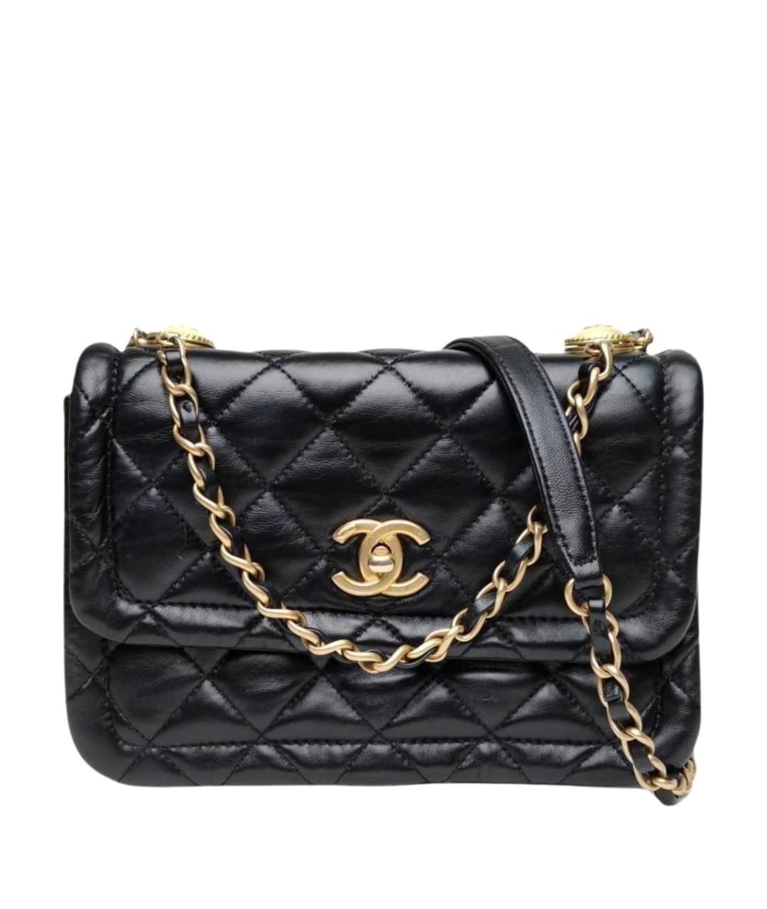 CHANEL Черная кожаная сумка через плечо, фото 1