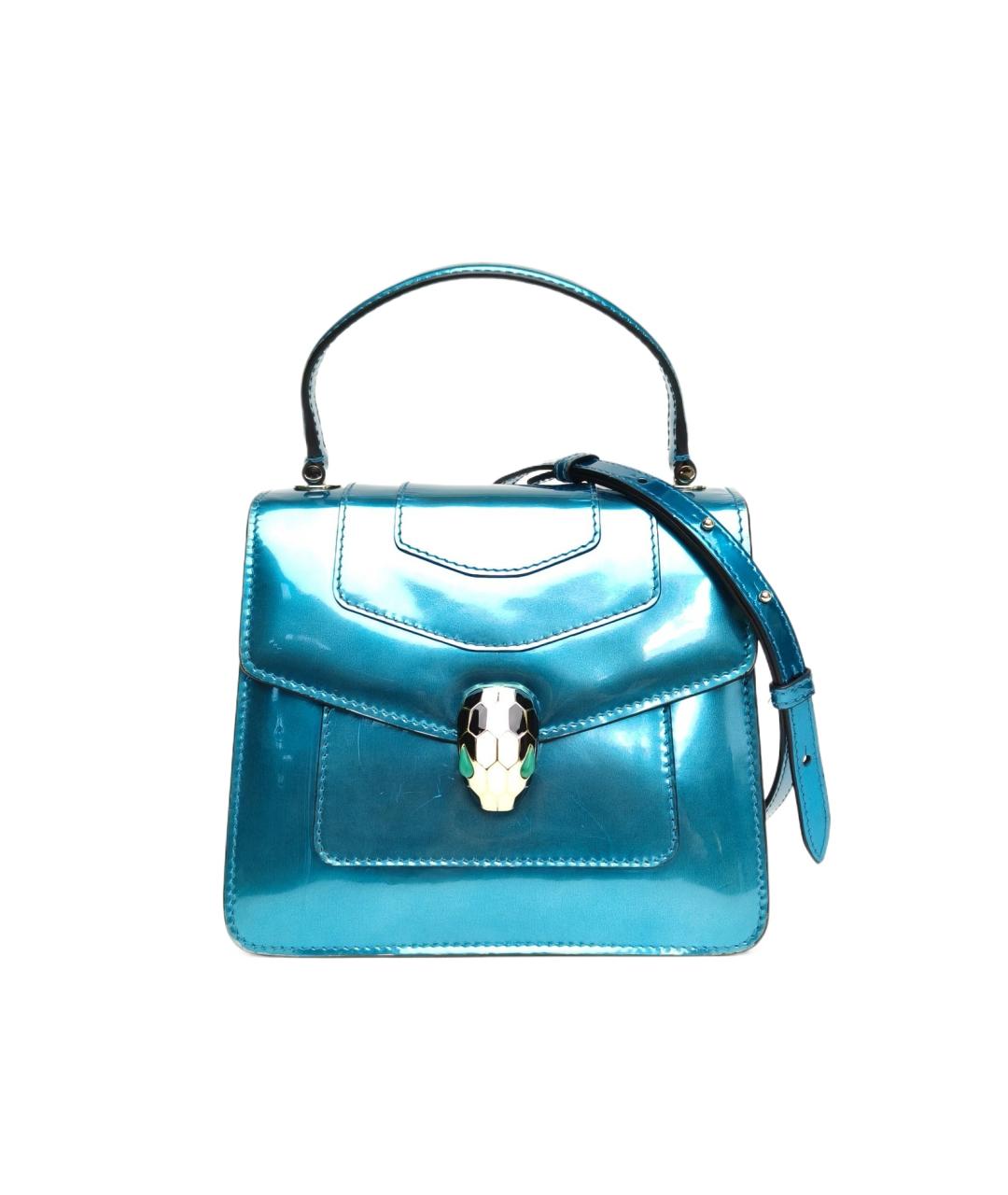 BVLGARI Синяя кожаная сумка через плечо, фото 10