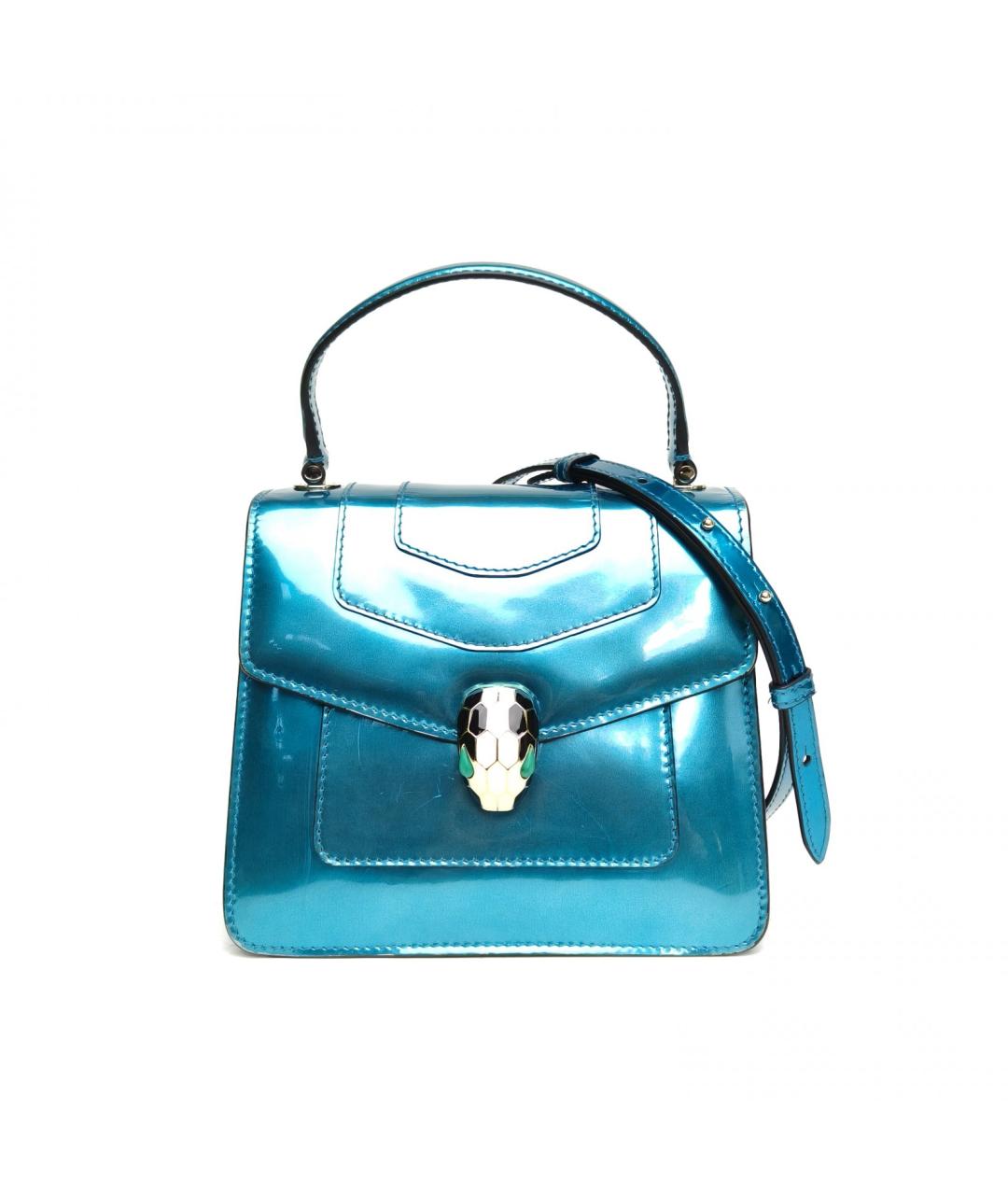 BVLGARI Синяя кожаная сумка через плечо, фото 8