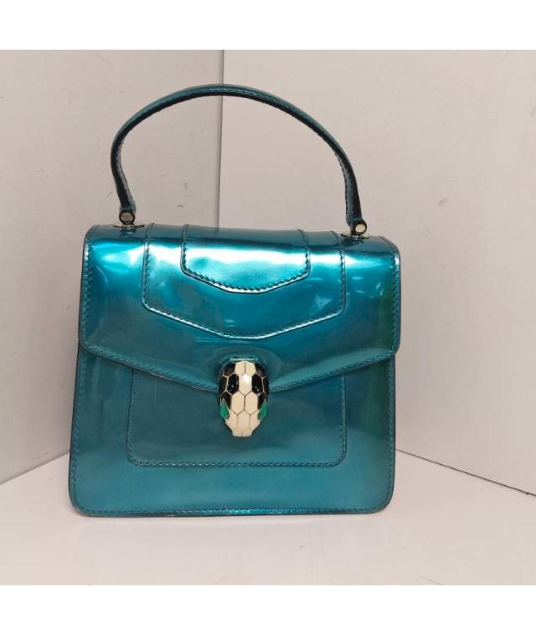 BVLGARI Синяя кожаная сумка через плечо, фото 9