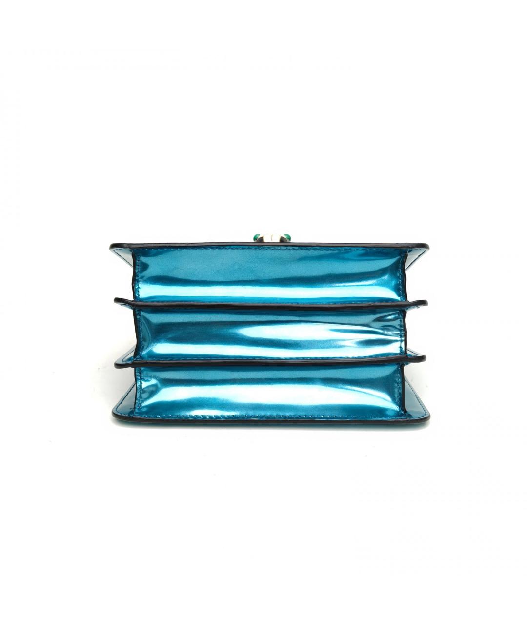 BVLGARI Синяя кожаная сумка через плечо, фото 5