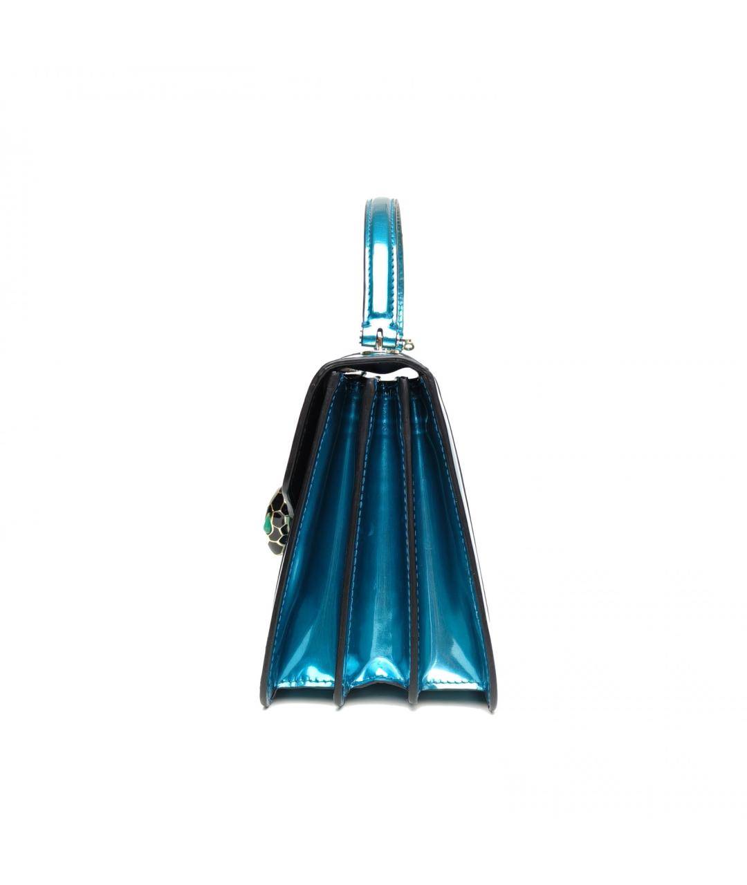 BVLGARI Синяя кожаная сумка через плечо, фото 2
