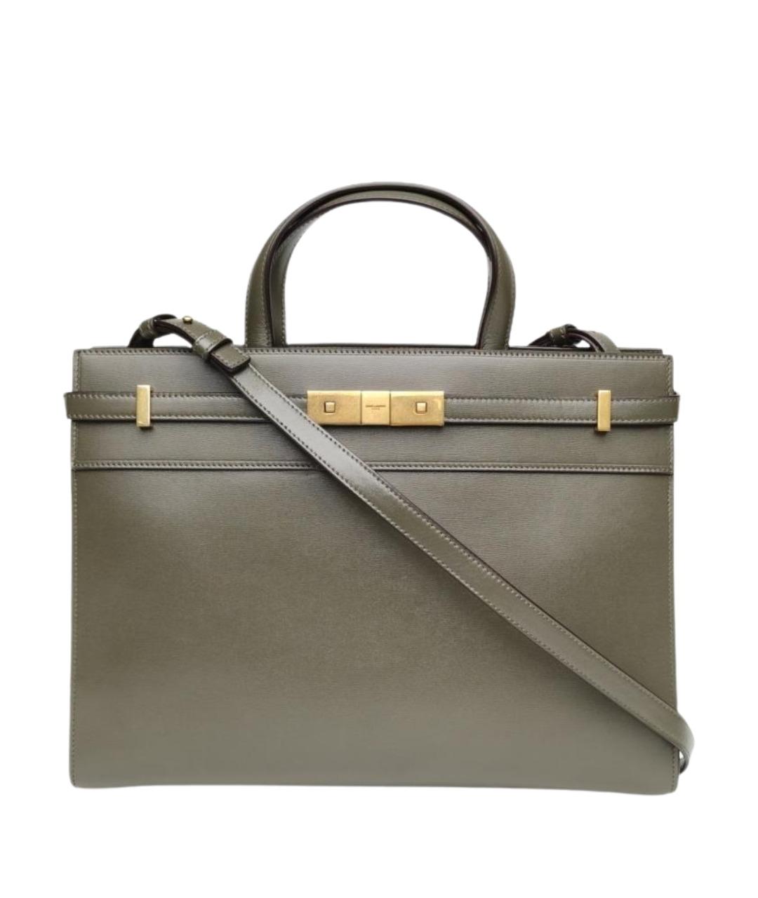 SAINT LAURENT Серая кожаная сумка через плечо, фото 1