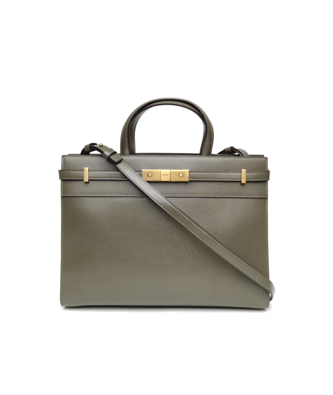 SAINT LAURENT Серая кожаная сумка через плечо, фото 2