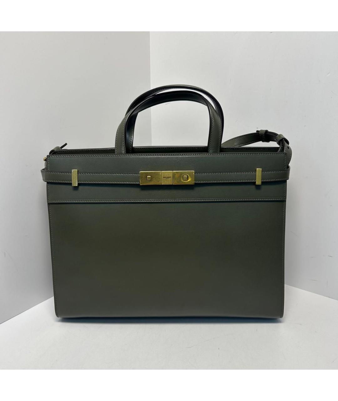 SAINT LAURENT Серая кожаная сумка через плечо, фото 9