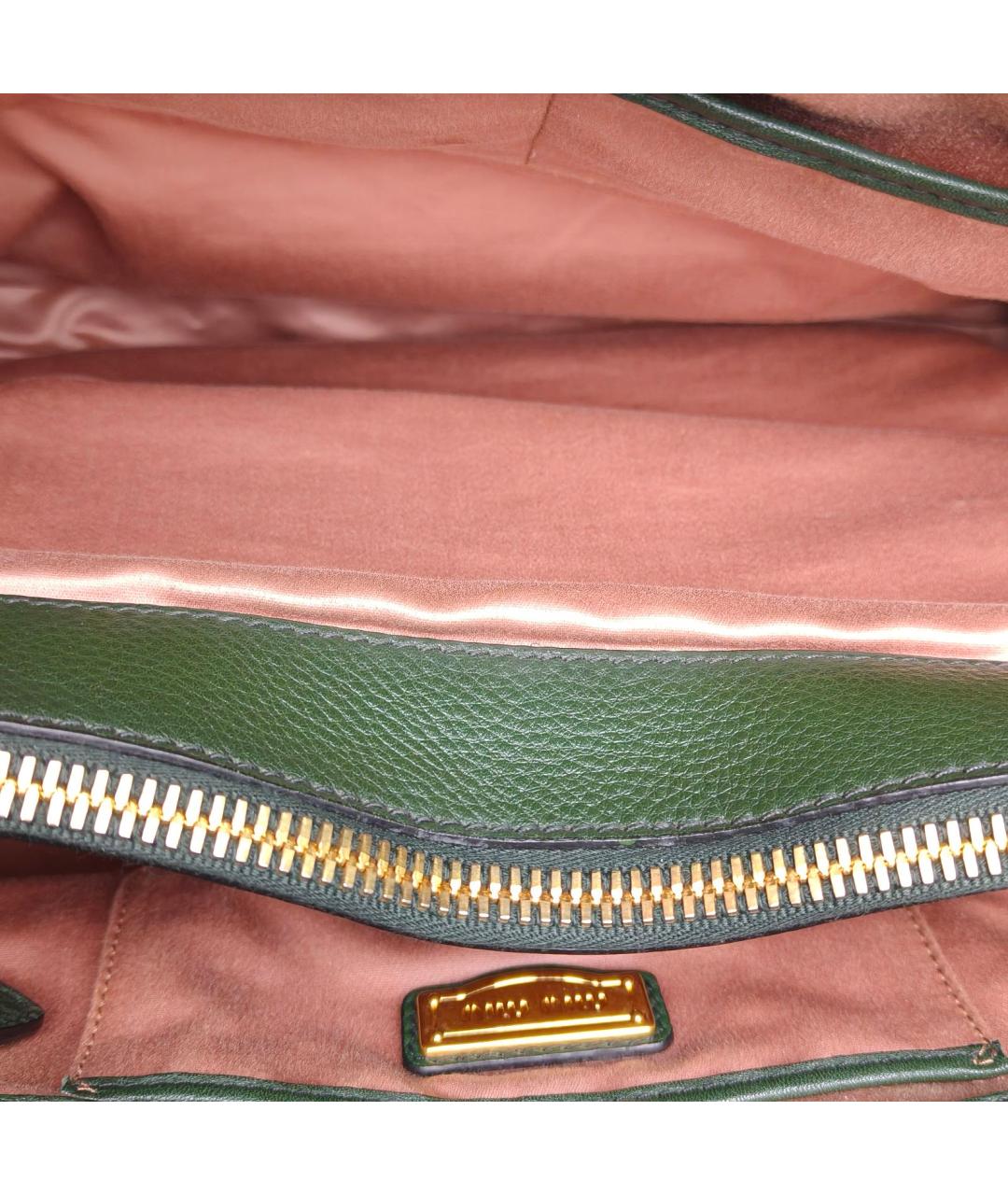 MIU MIU Зеленая кожаная сумка через плечо, фото 8