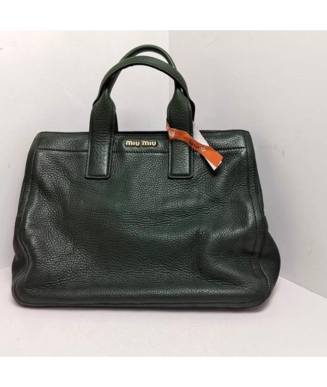 MIU MIU Зеленая кожаная сумка через плечо, фото 9