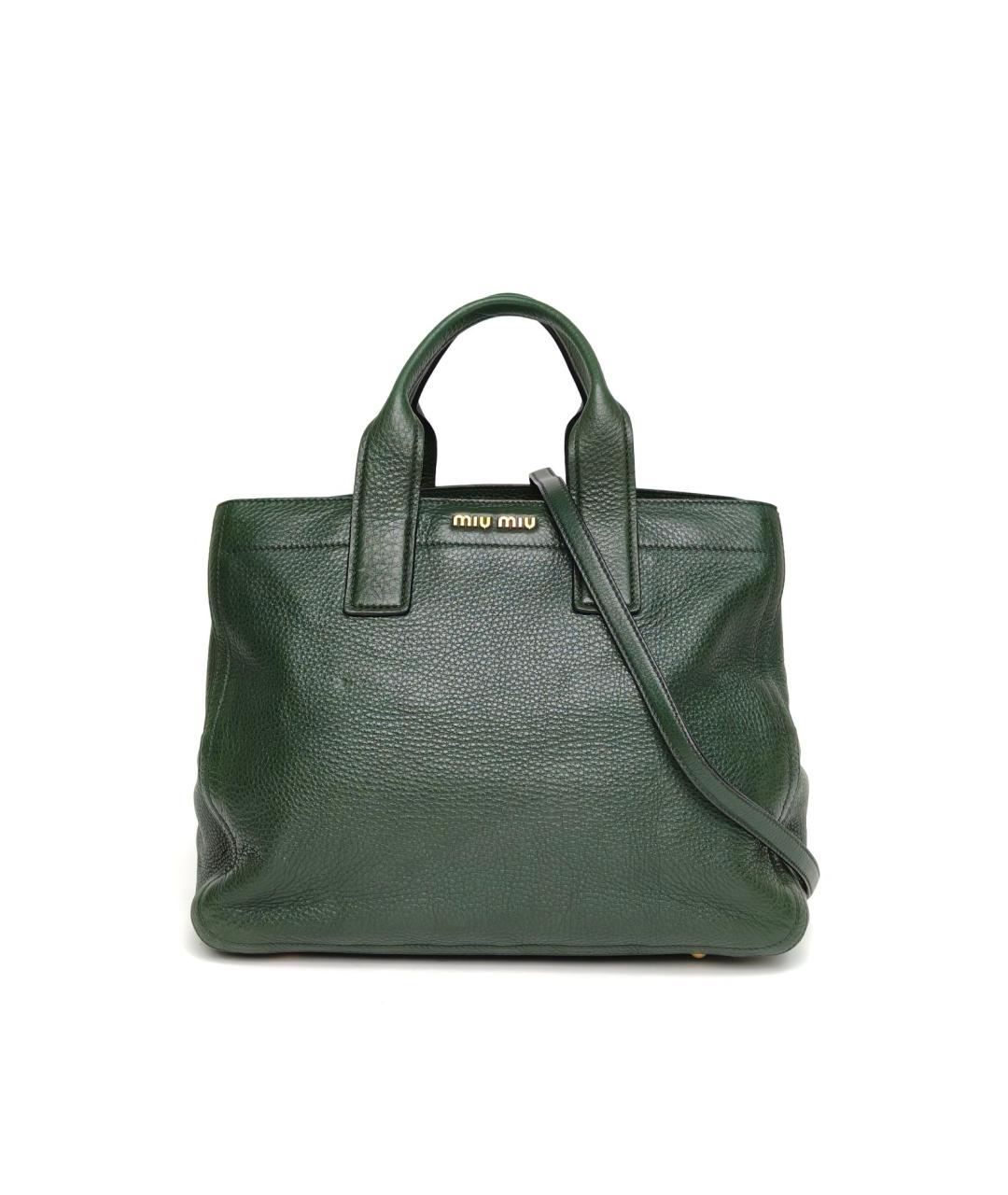 MIU MIU Зеленая кожаная сумка через плечо, фото 2