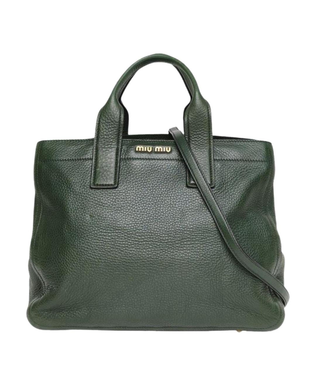 MIU MIU Зеленая кожаная сумка через плечо, фото 1