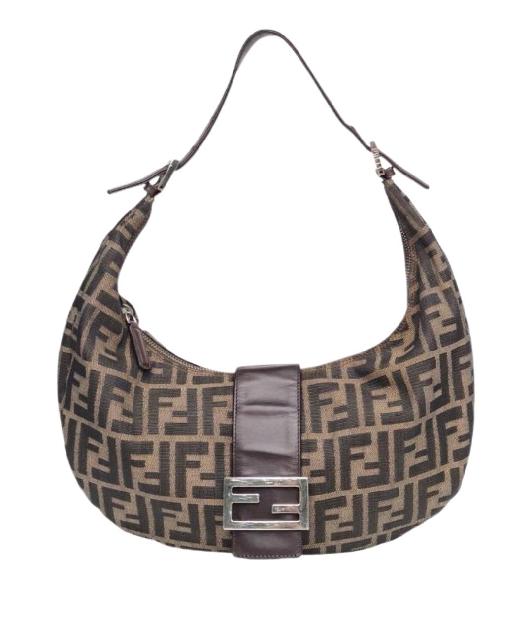 FENDI Коричневая тканевая сумка через плечо, фото 1