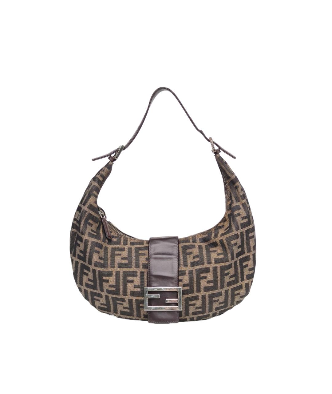 FENDI Коричневая тканевая сумка через плечо, фото 10