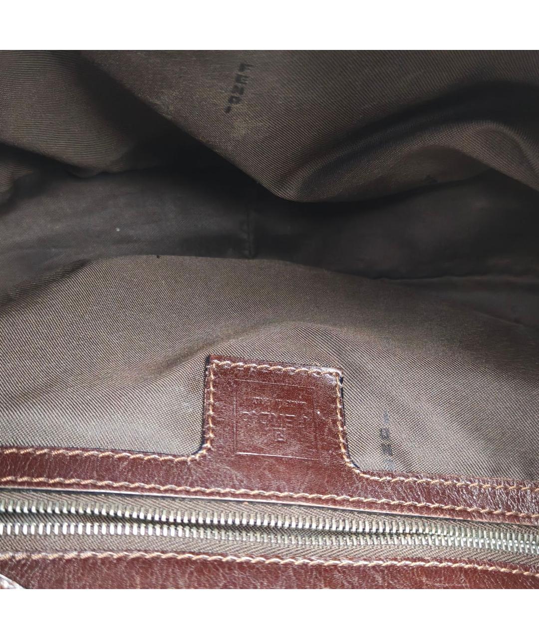 FENDI Коричневая тканевая сумка через плечо, фото 7