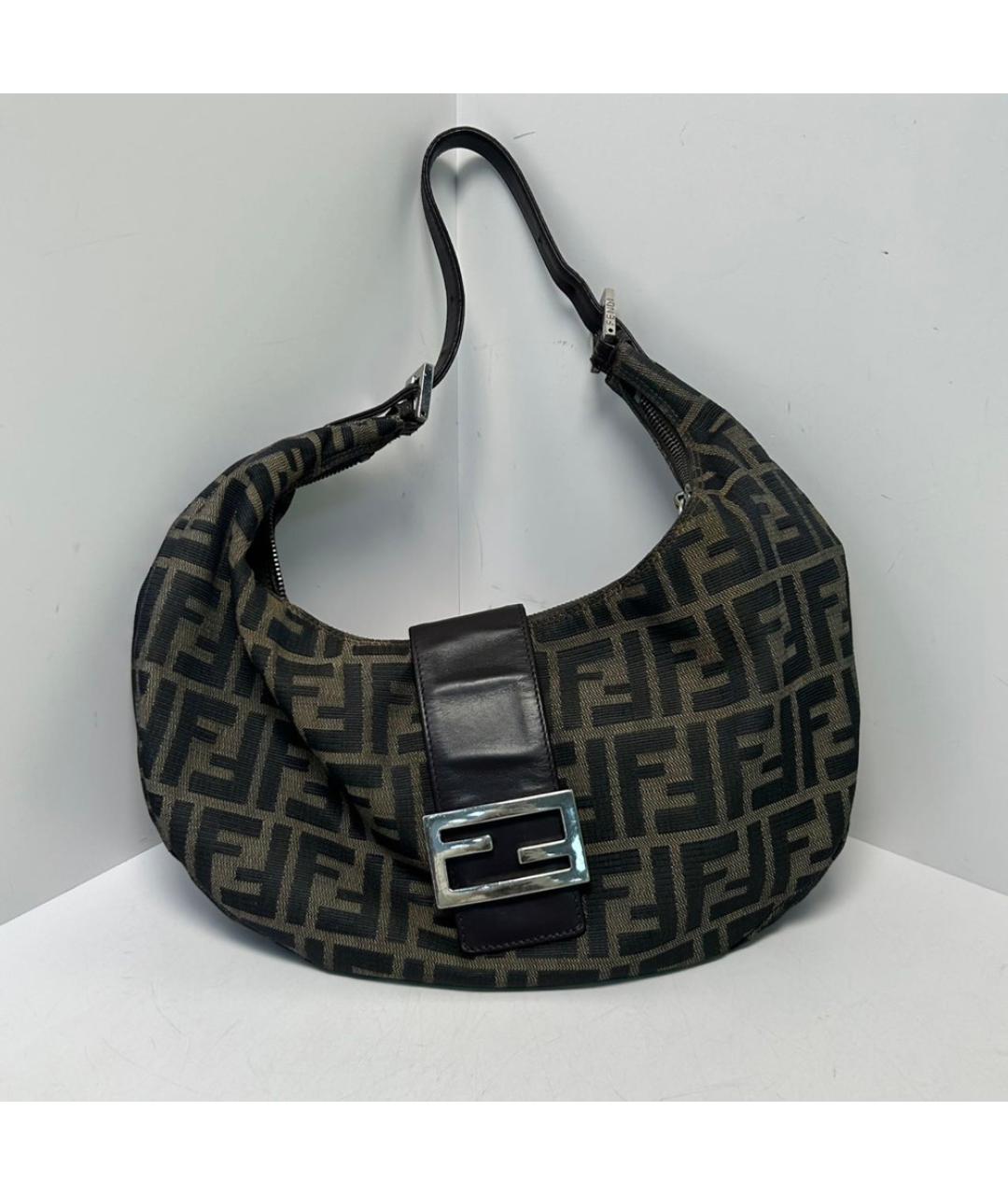 FENDI Коричневая тканевая сумка через плечо, фото 9