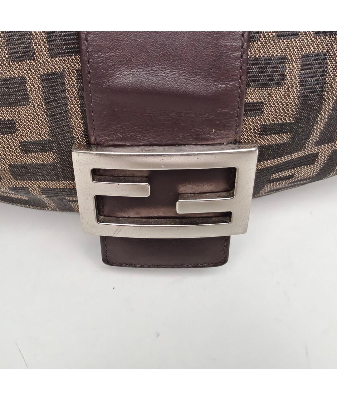 FENDI Коричневая тканевая сумка через плечо, фото 8