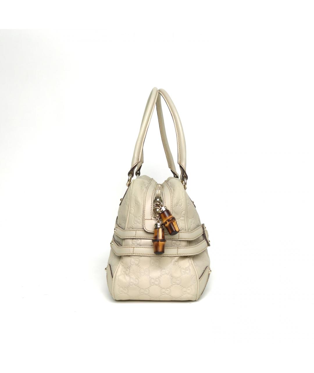 GUCCI Золотая кожаная сумка с короткими ручками, фото 5