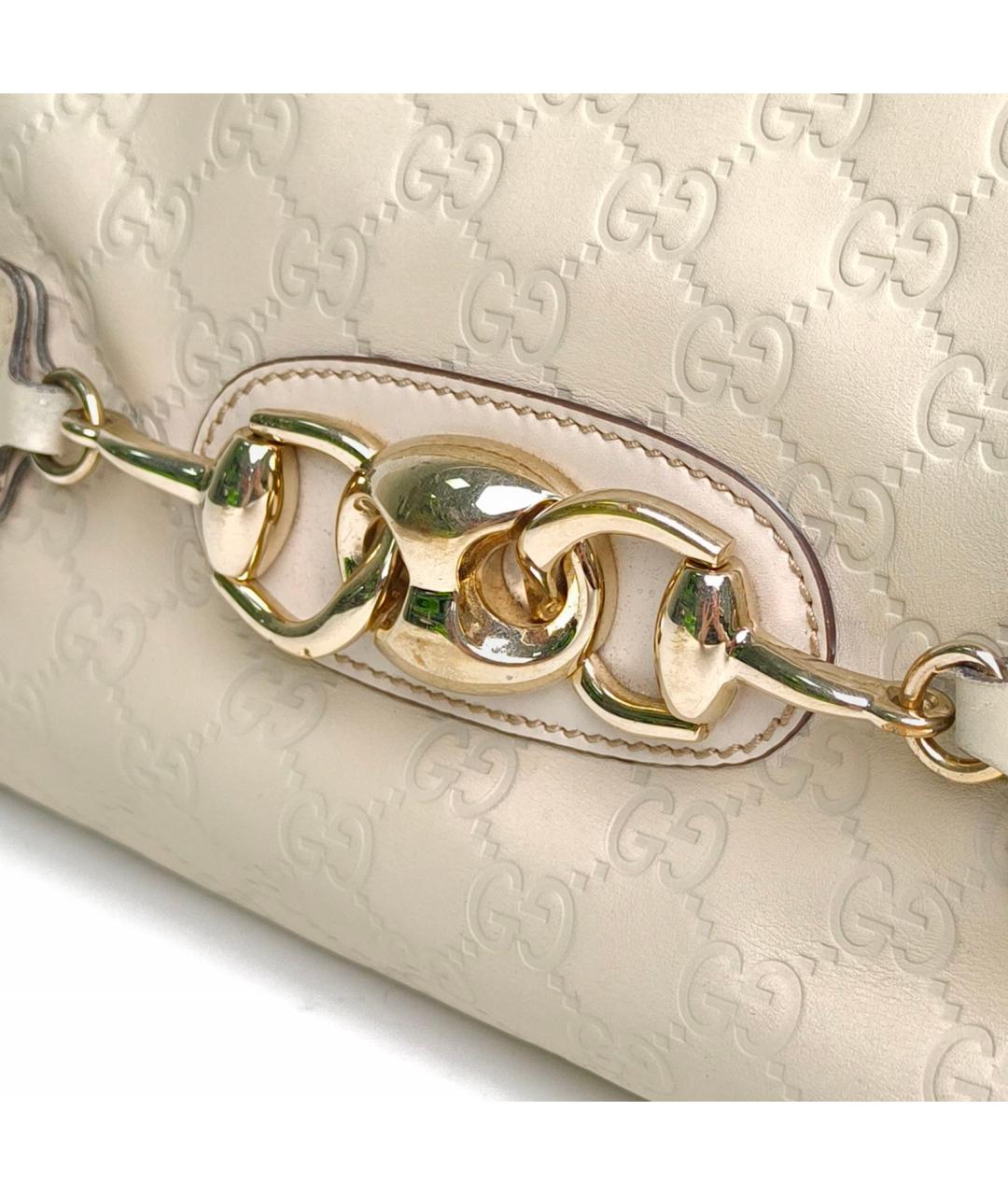 GUCCI Золотая кожаная сумка с короткими ручками, фото 8