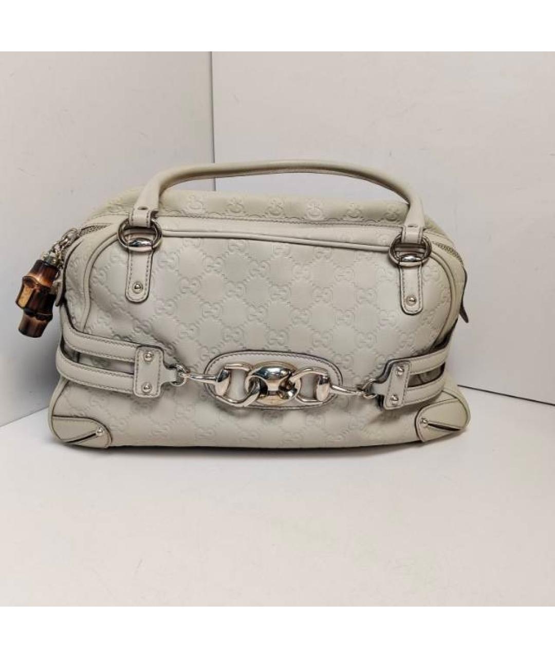 GUCCI Золотая кожаная сумка с короткими ручками, фото 9