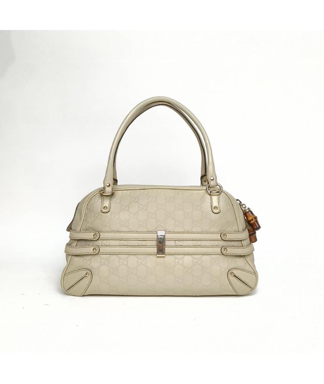 GUCCI Золотая кожаная сумка с короткими ручками, фото 4