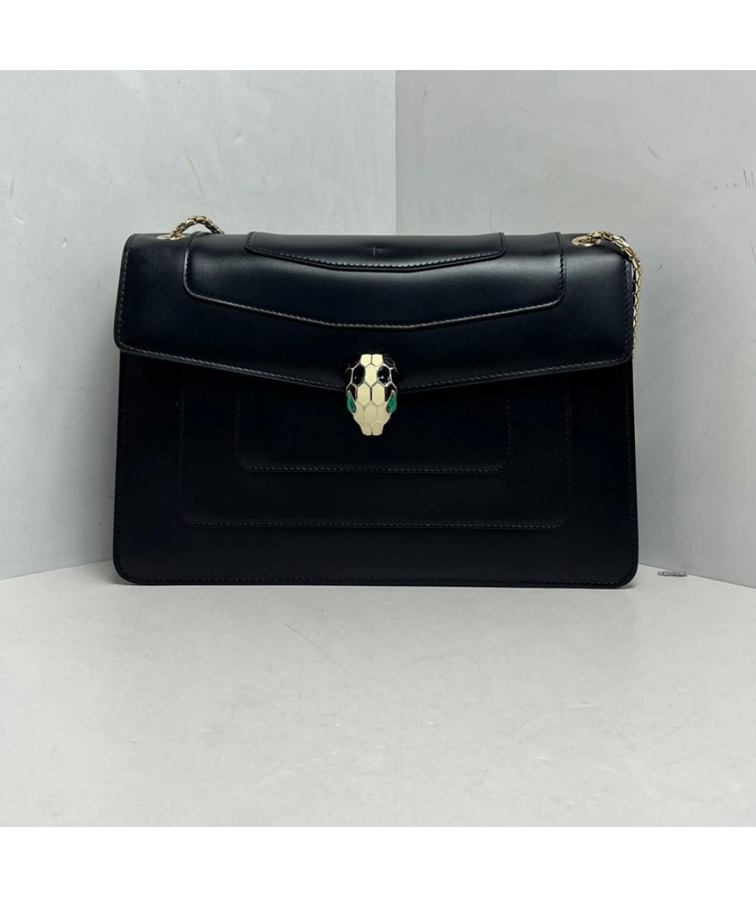 BVLGARI Черная кожаная сумка через плечо, фото 9