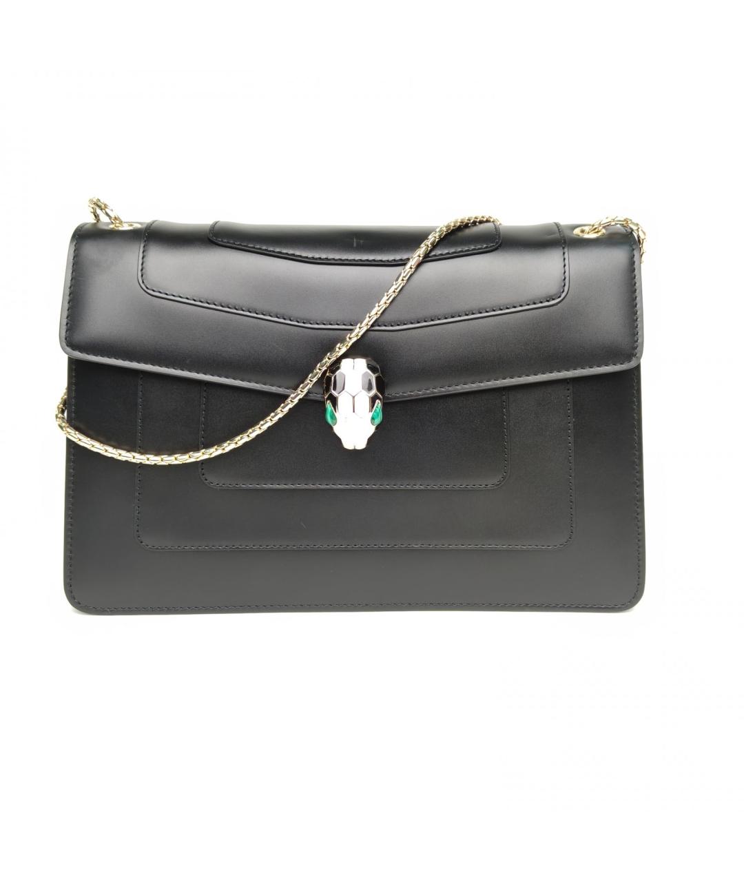 BVLGARI Черная кожаная сумка через плечо, фото 2