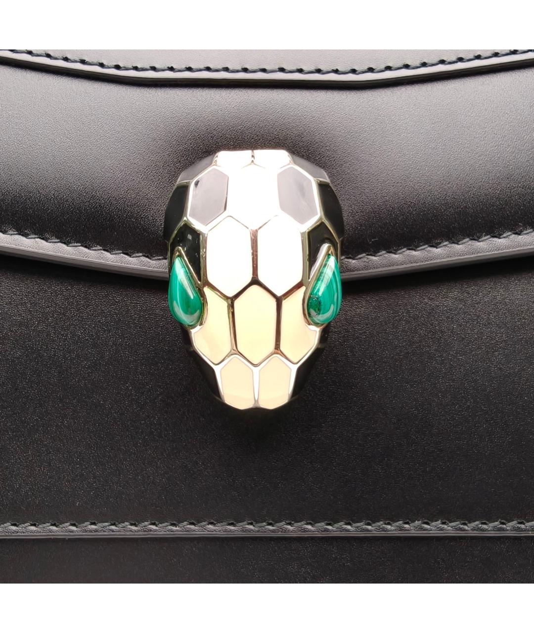 BVLGARI Черная кожаная сумка через плечо, фото 7