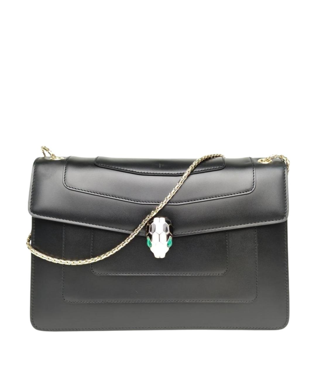 BVLGARI Черная кожаная сумка через плечо, фото 1