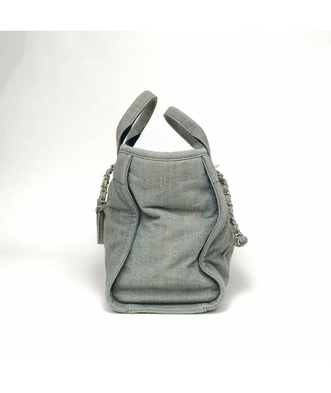 CHANEL Голубая деним сумка через плечо, фото 3