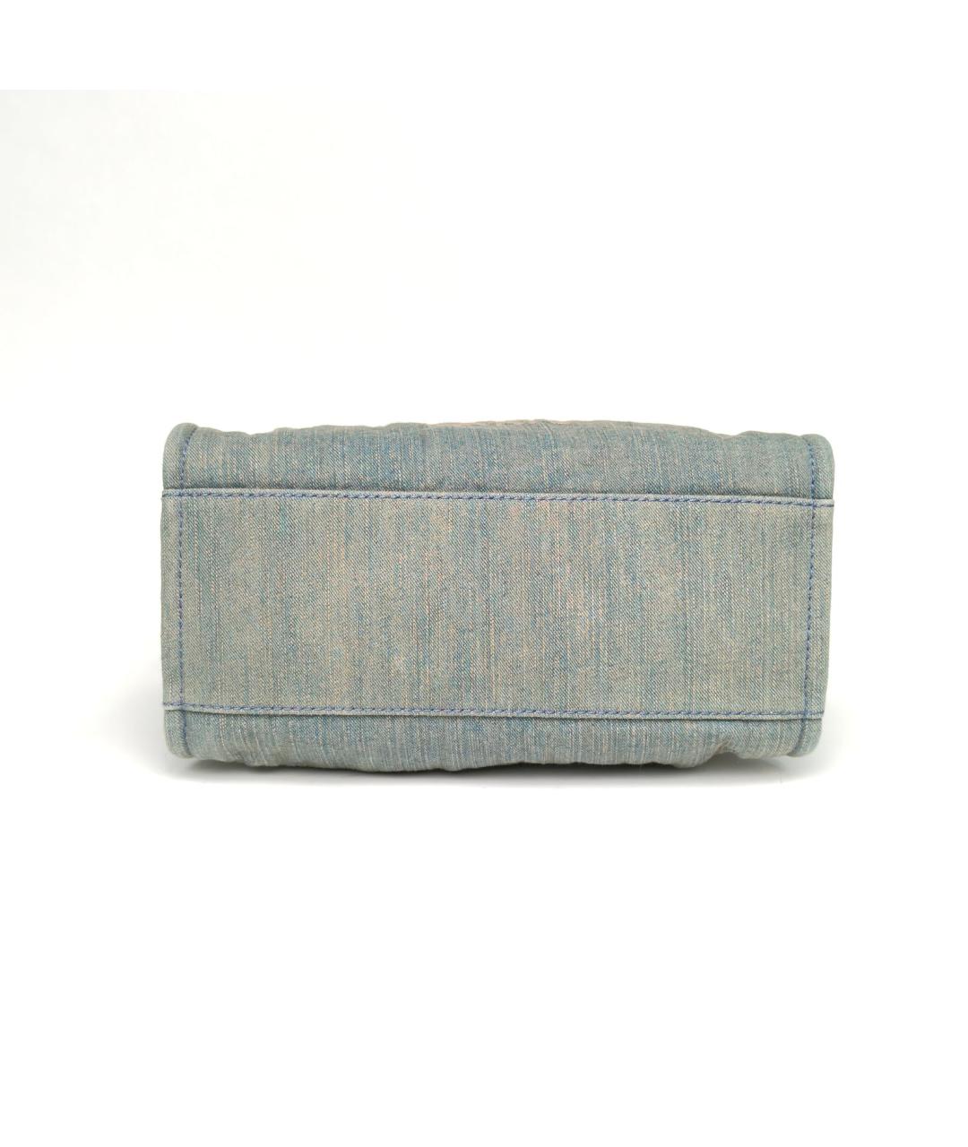 CHANEL Голубая деним сумка через плечо, фото 6