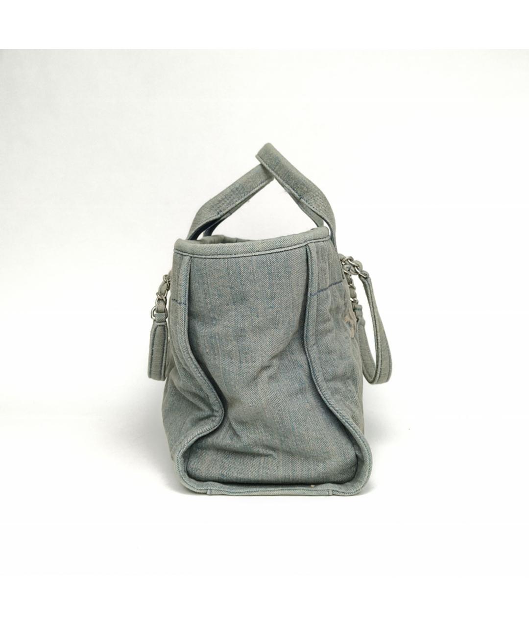 CHANEL Голубая деним сумка через плечо, фото 5