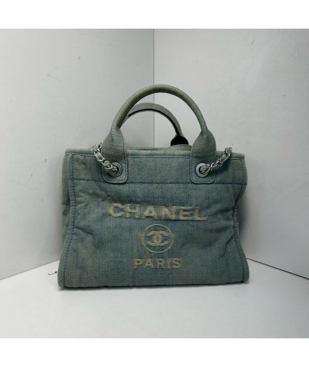 CHANEL Голубая деним сумка через плечо, фото 8