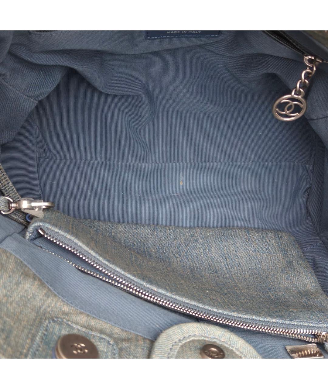 CHANEL Голубая деним сумка через плечо, фото 7