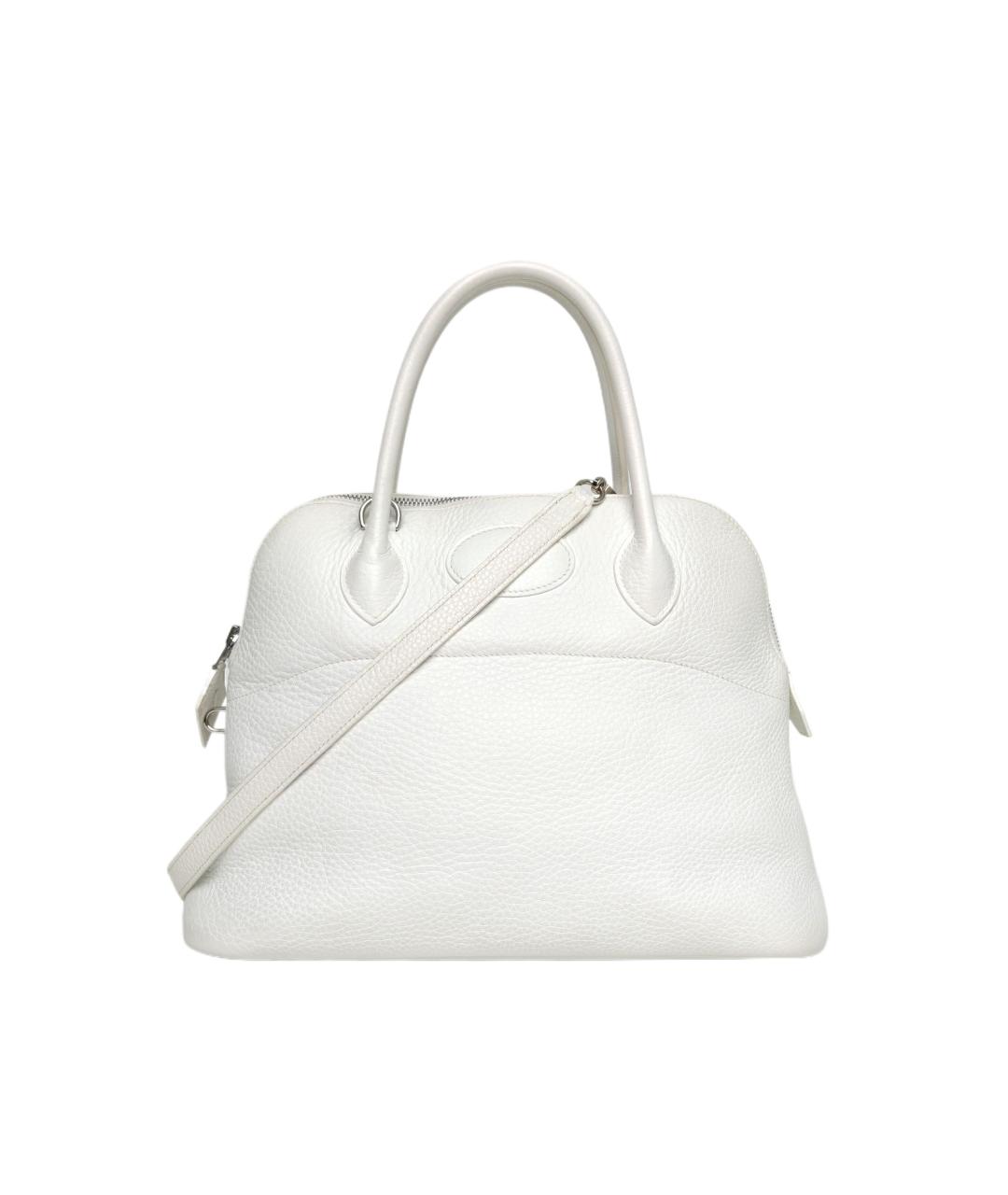 HERMES Белая кожаная сумка с короткими ручками, фото 9