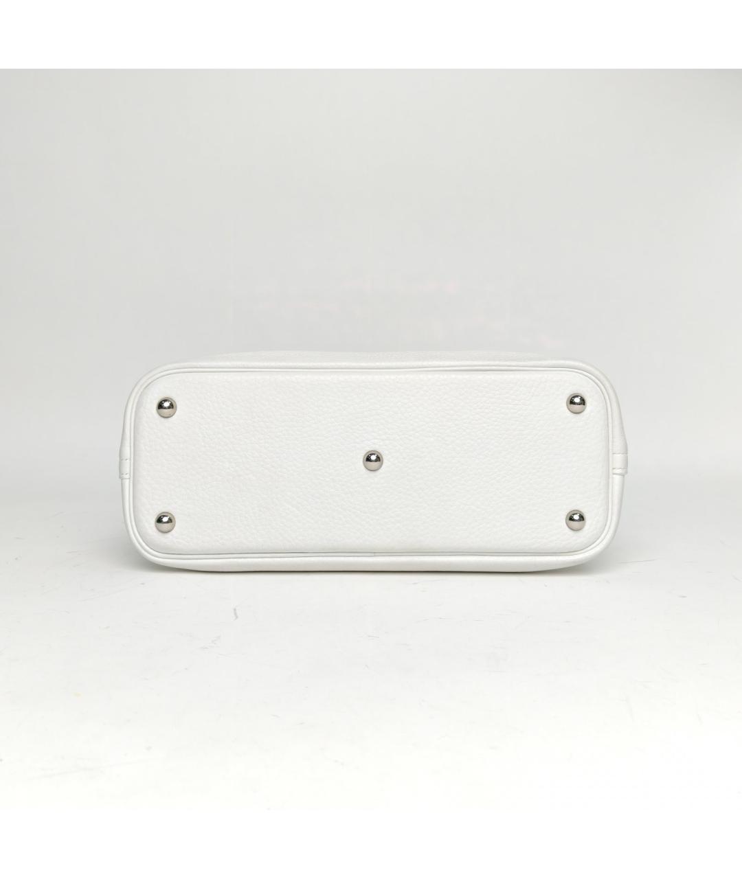 HERMES Белая кожаная сумка с короткими ручками, фото 6