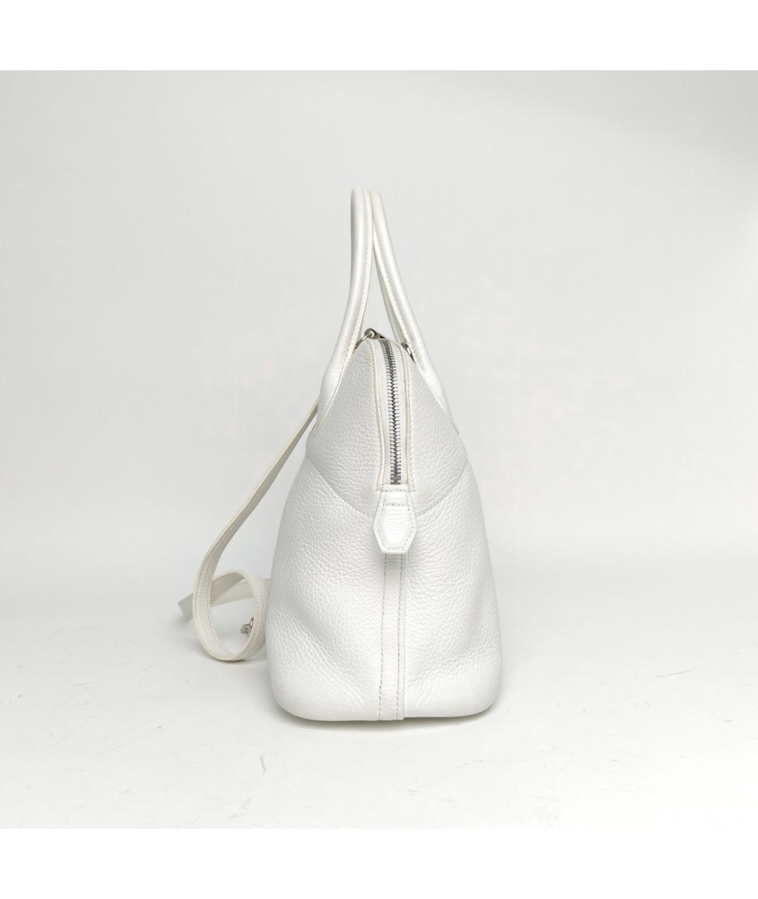 HERMES Белая кожаная сумка с короткими ручками, фото 3