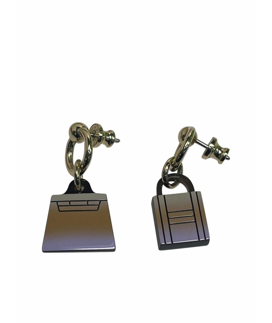 HERMES Золотые металлические серьги, фото 1