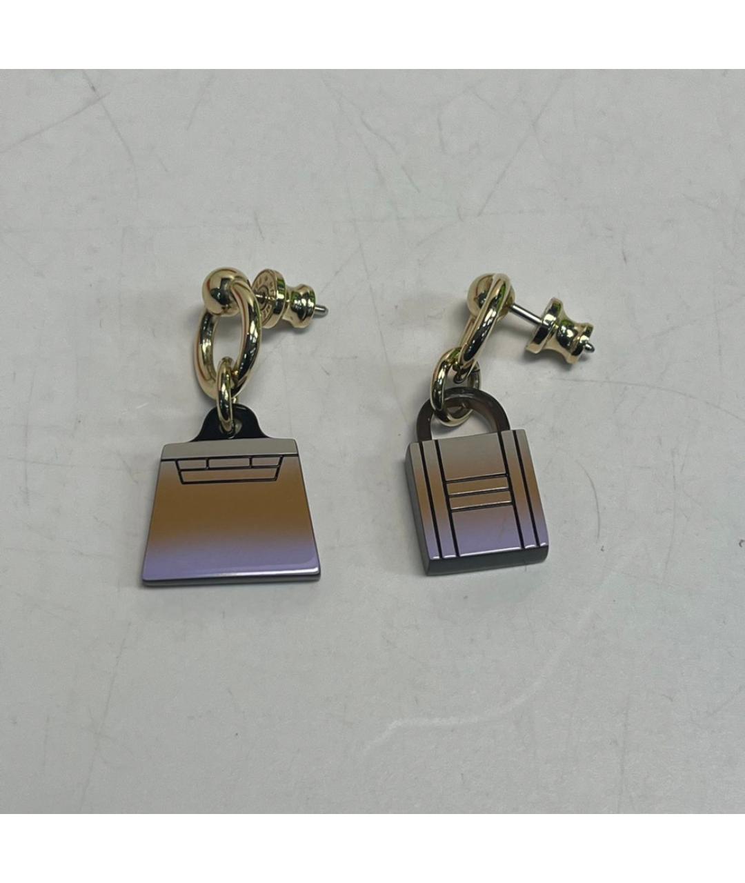 HERMES Золотые металлические серьги, фото 8
