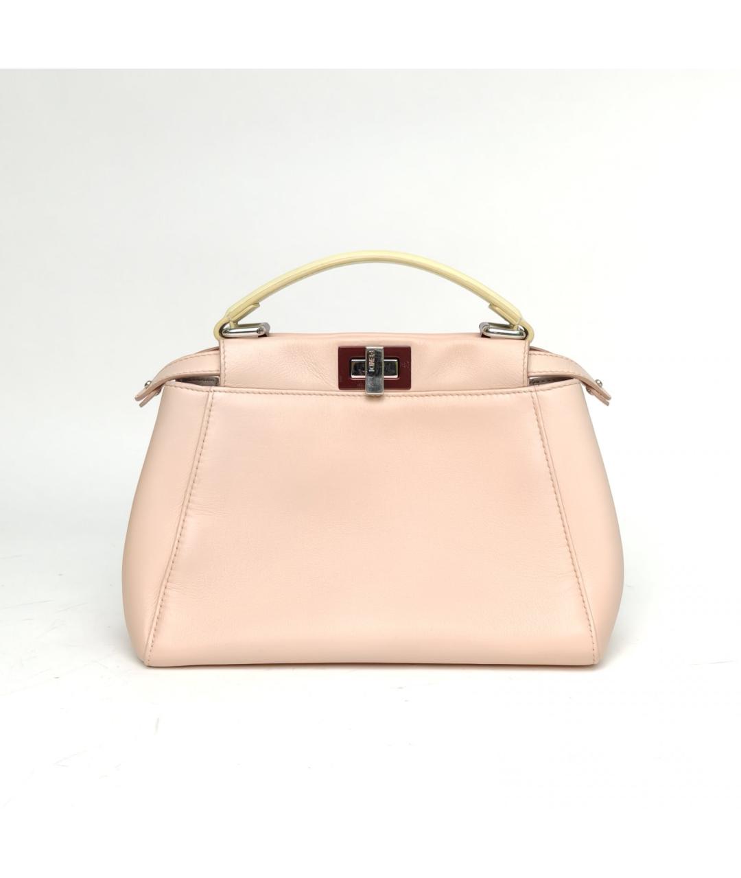 FENDI Розовая кожаная сумка через плечо, фото 3