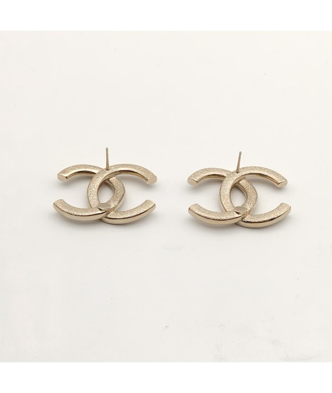 CHANEL Золотые металлические серьги, фото 5