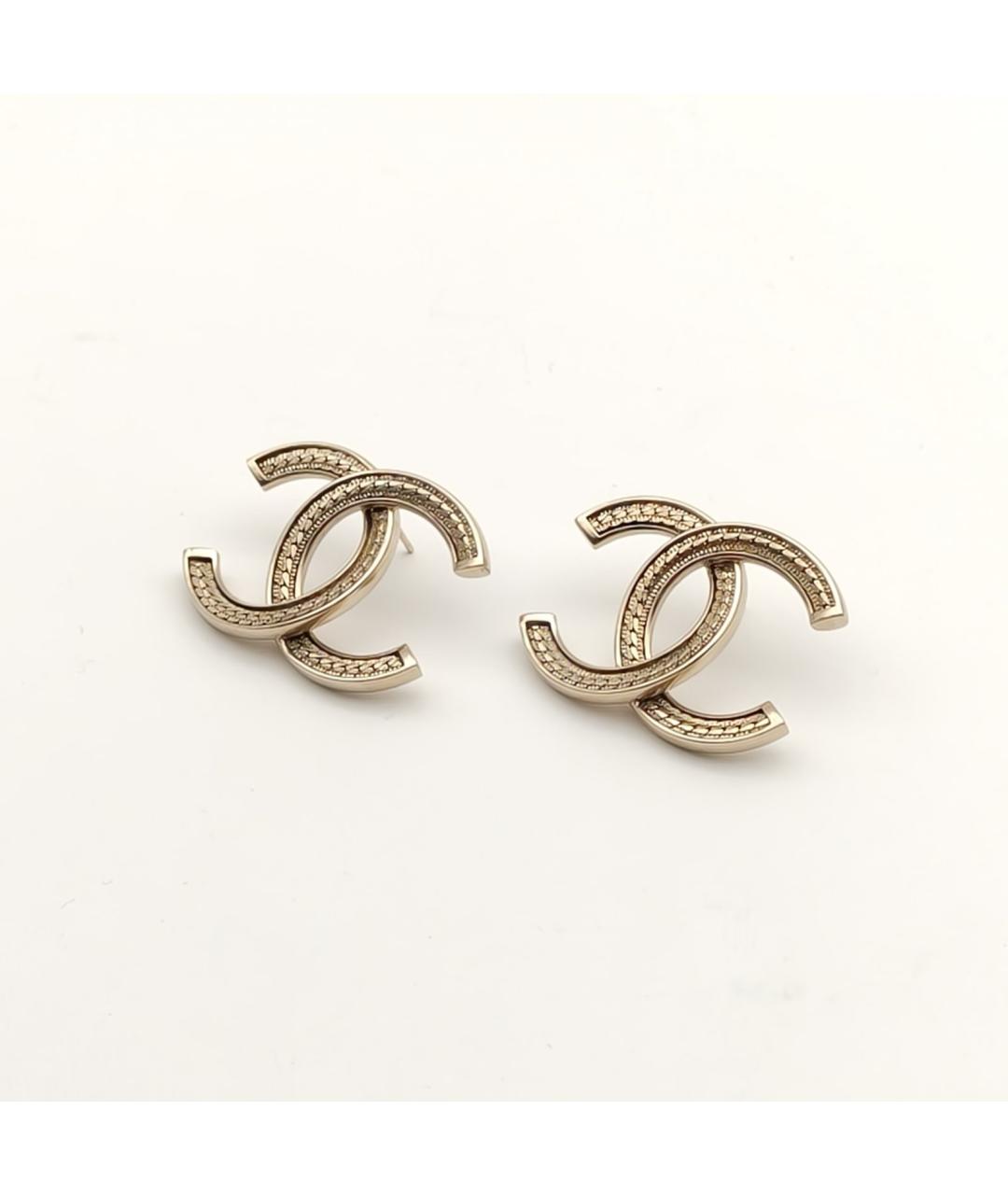 CHANEL Золотые металлические серьги, фото 4