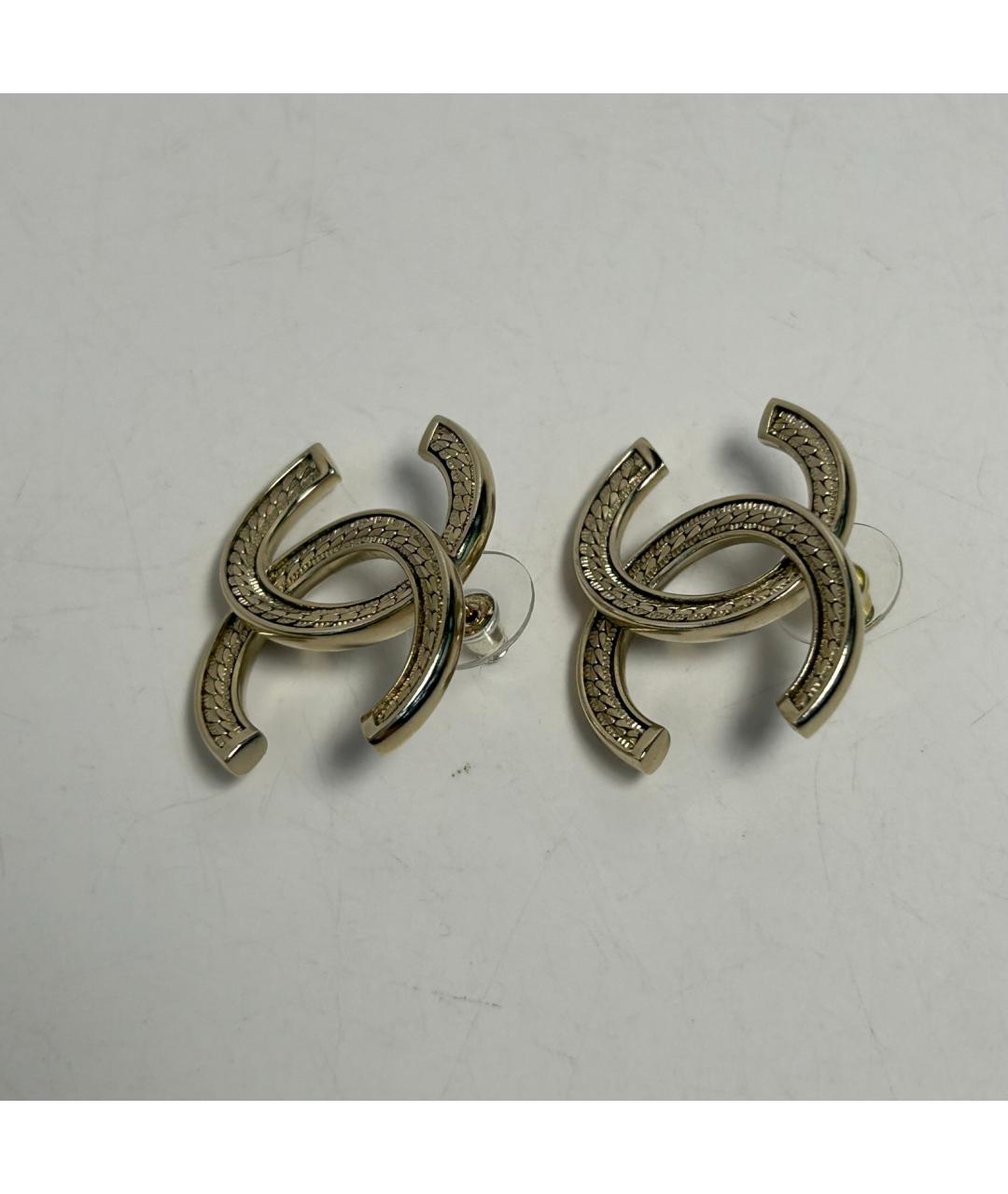 CHANEL Золотые металлические серьги, фото 8