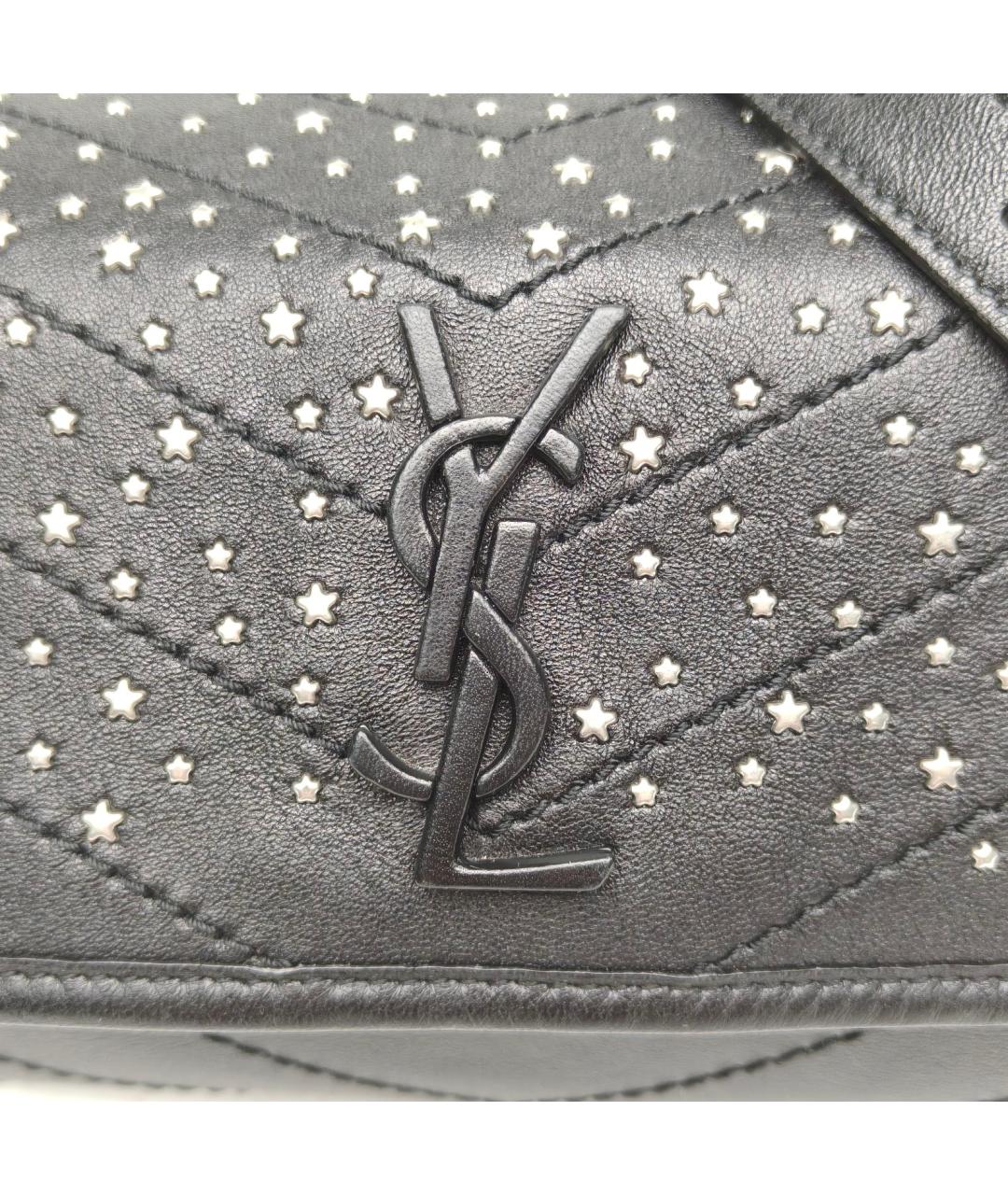 SAINT LAURENT Черная кожаная сумка через плечо, фото 7