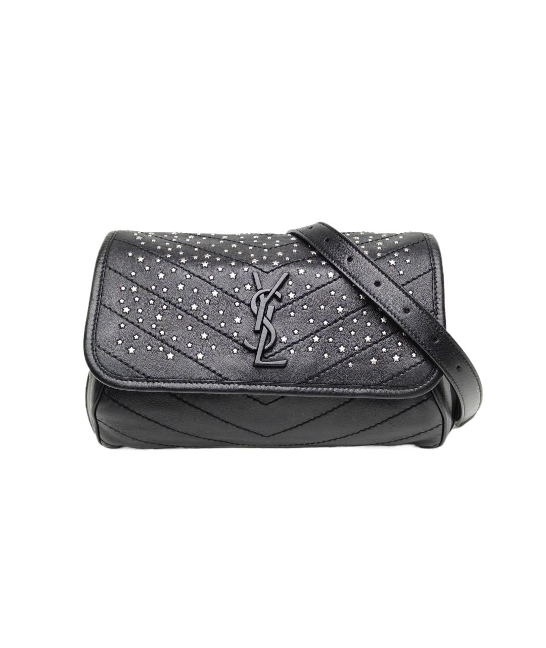 SAINT LAURENT Черная кожаная сумка через плечо, фото 10
