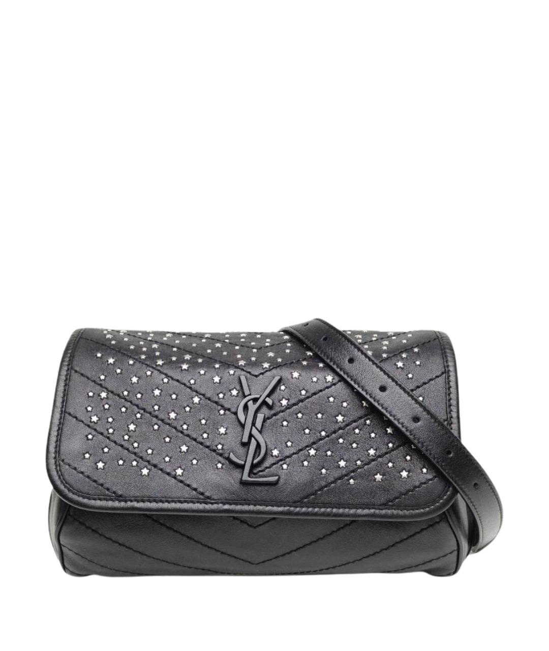 SAINT LAURENT Черная кожаная сумка через плечо, фото 1