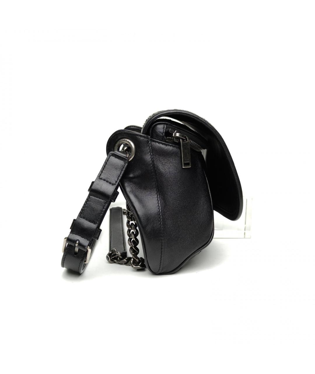 SAINT LAURENT Черная кожаная сумка через плечо, фото 5