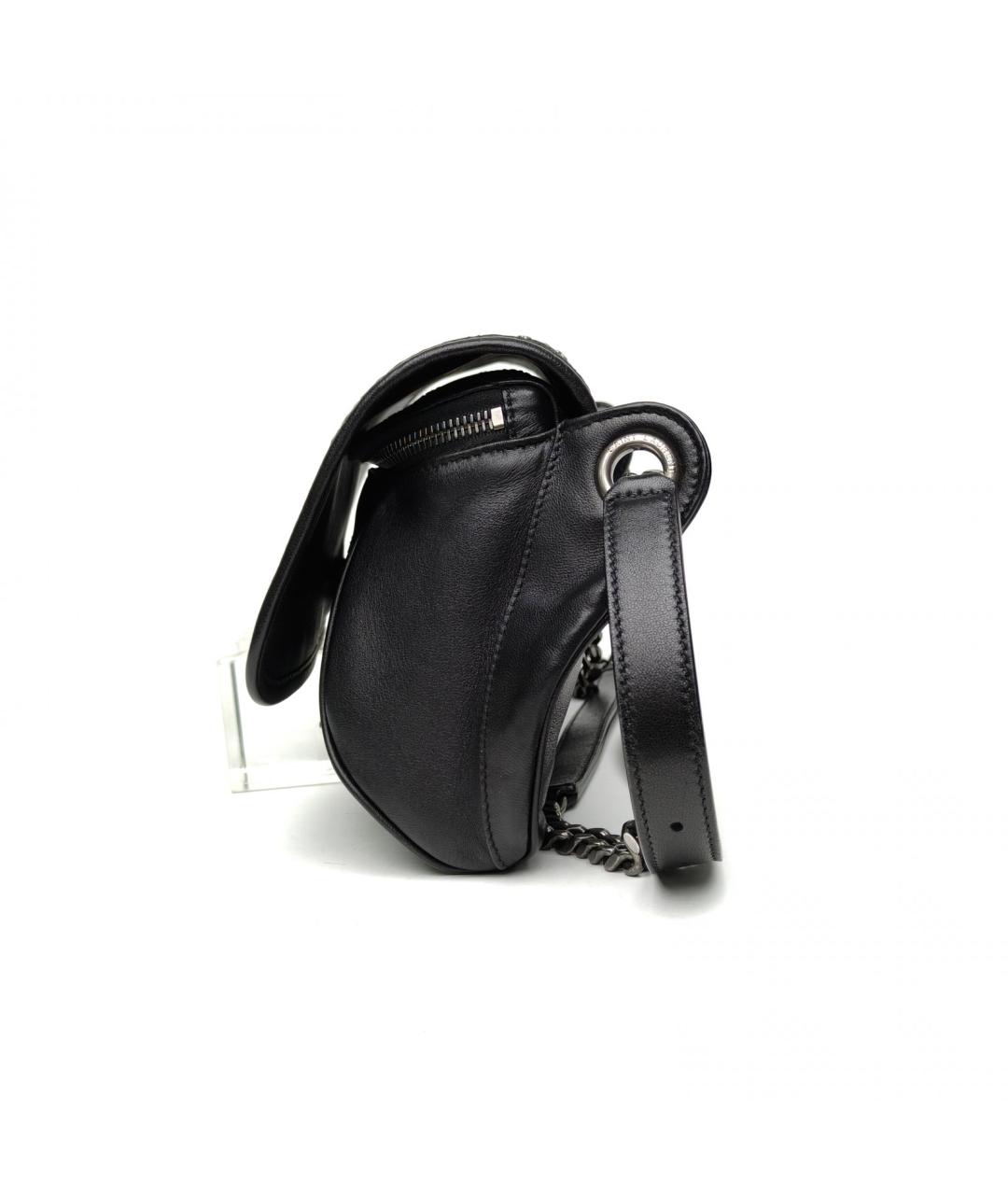 SAINT LAURENT Черная кожаная сумка через плечо, фото 3